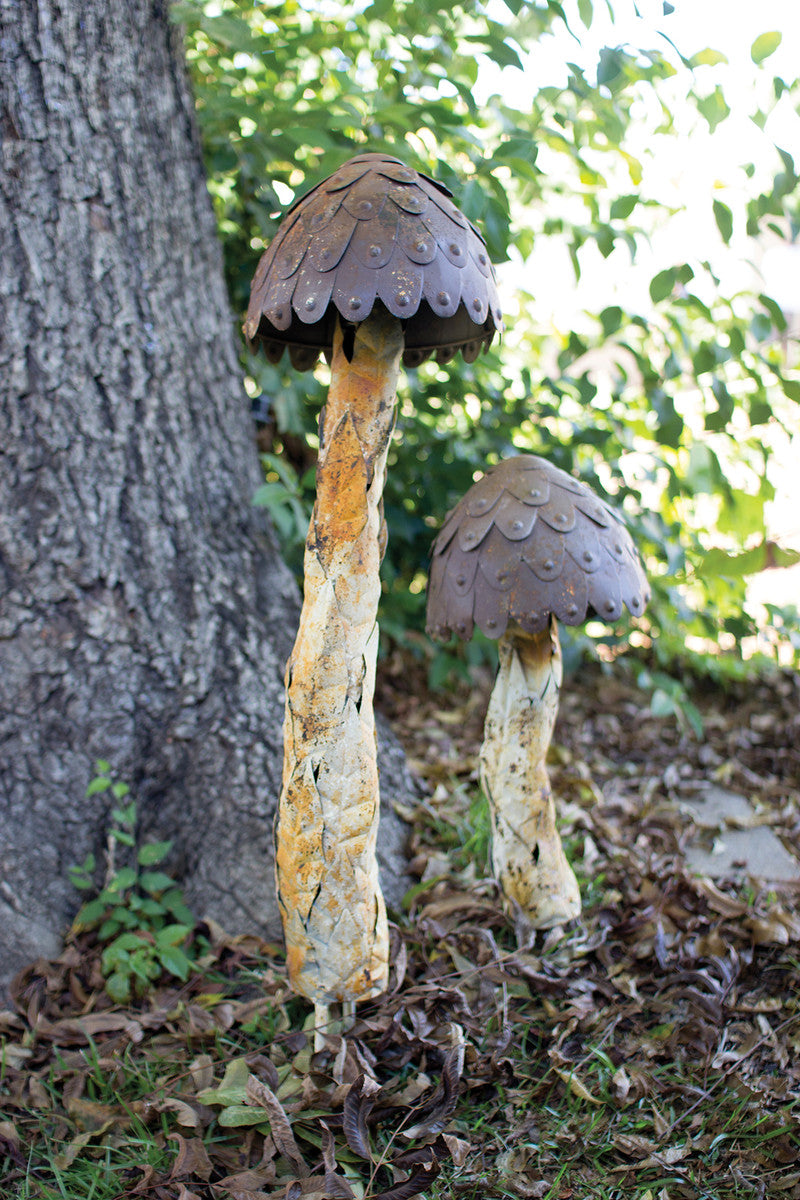 Two Metal Mushrooms