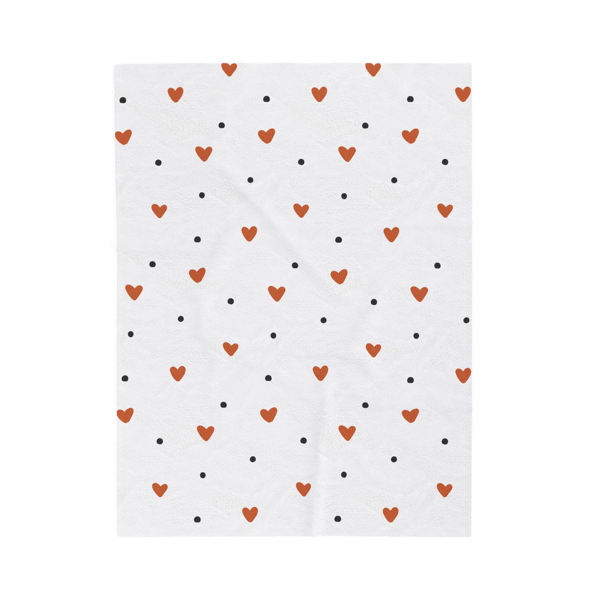 Red Hearts & Dots Velveteen Plush Blanket