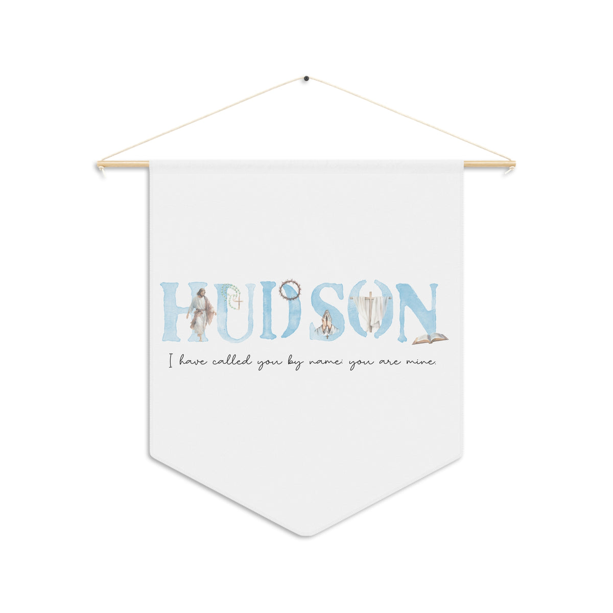 Custom Boy Name Christian/Catholic Pennant