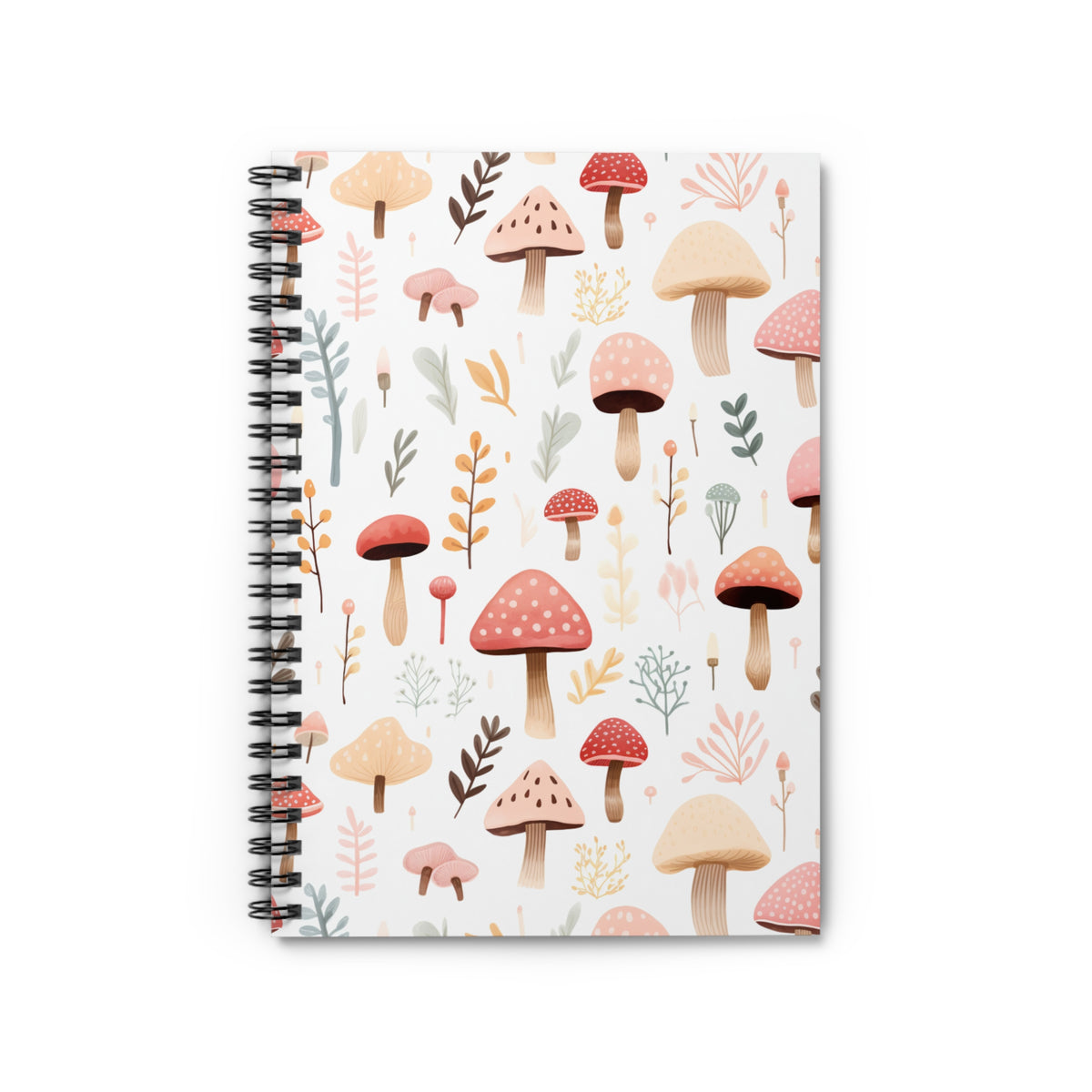 Watercolor mushroom spiral notebook