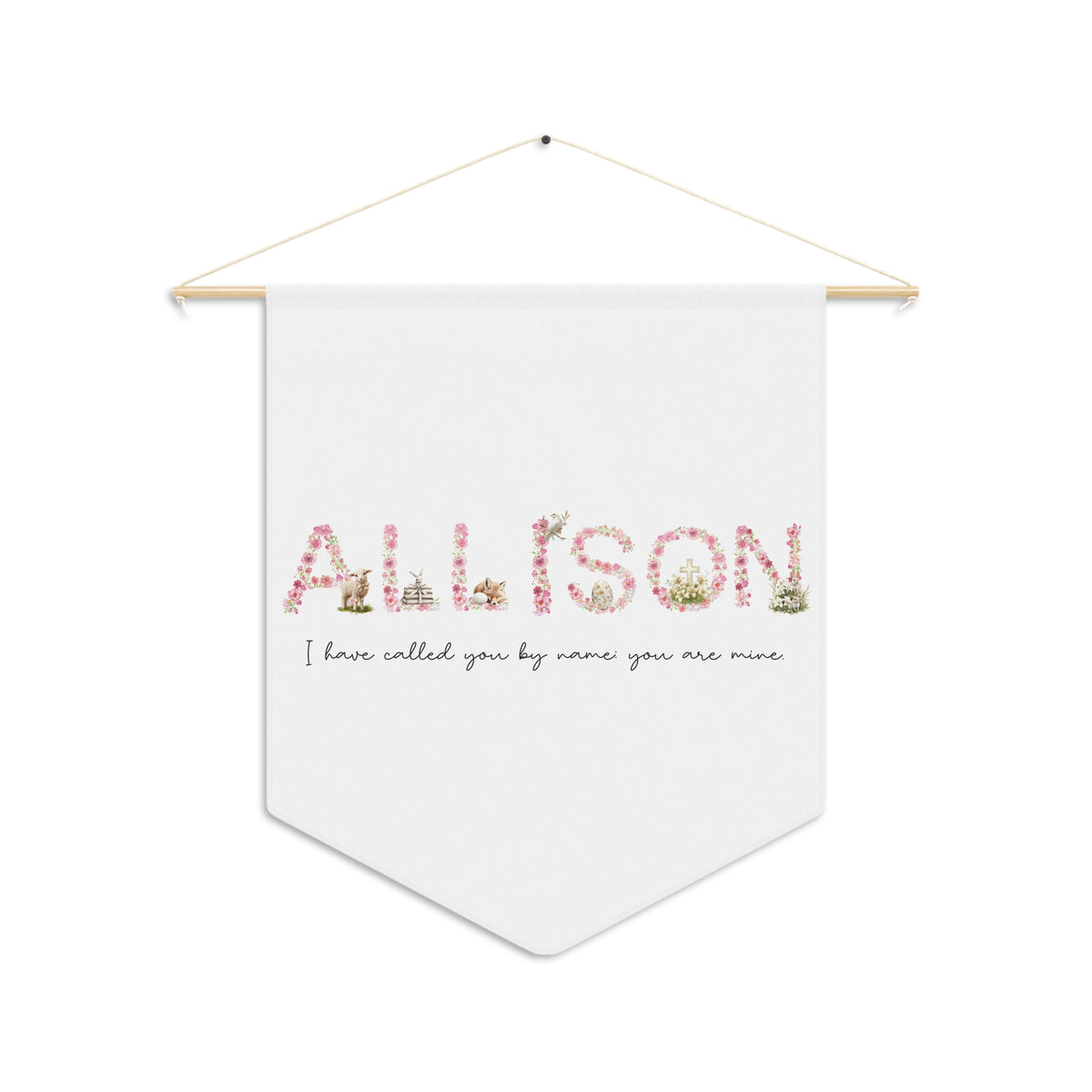 Custom Name Girls Christian/Catholic Pennant