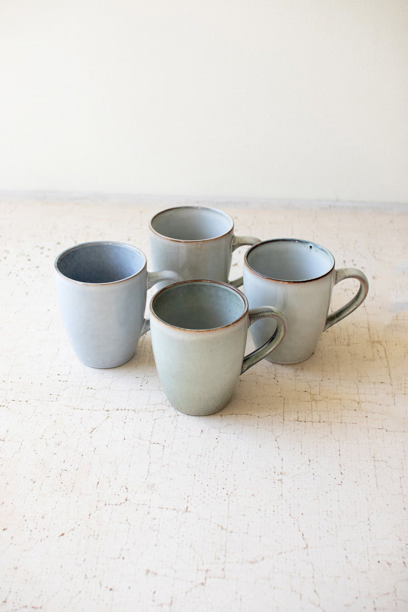 Set of 4 Storm Ceramic Mugs