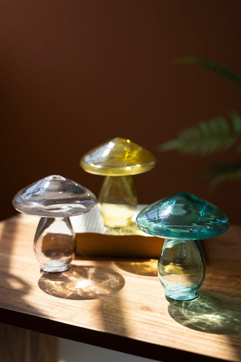 Set of 3 Glass Mushrooms