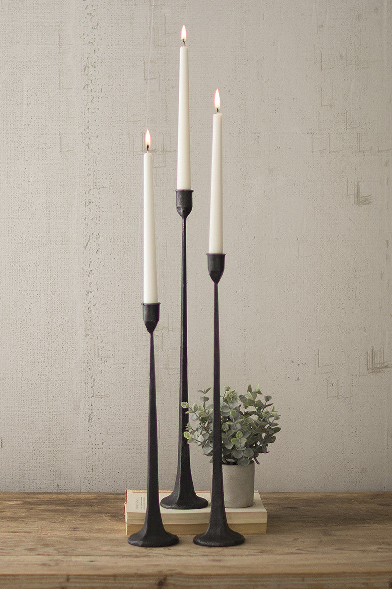 Tall Cast Iron Taper Candle Holders