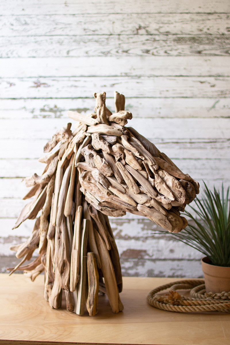 Driftwood Horse Head Table Sculpture