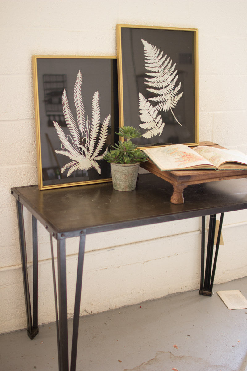 Two Black and White Fern Prints