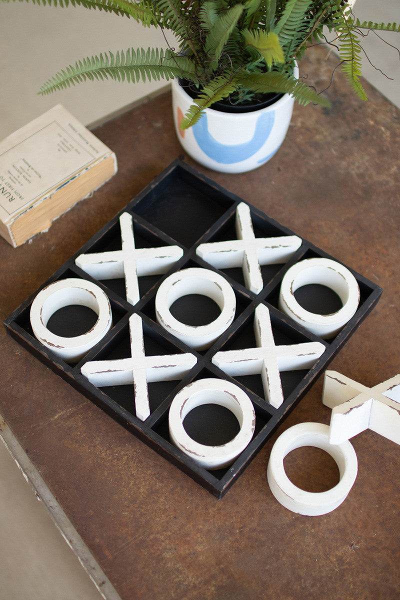 White Wooden Tic-tac-toe Game