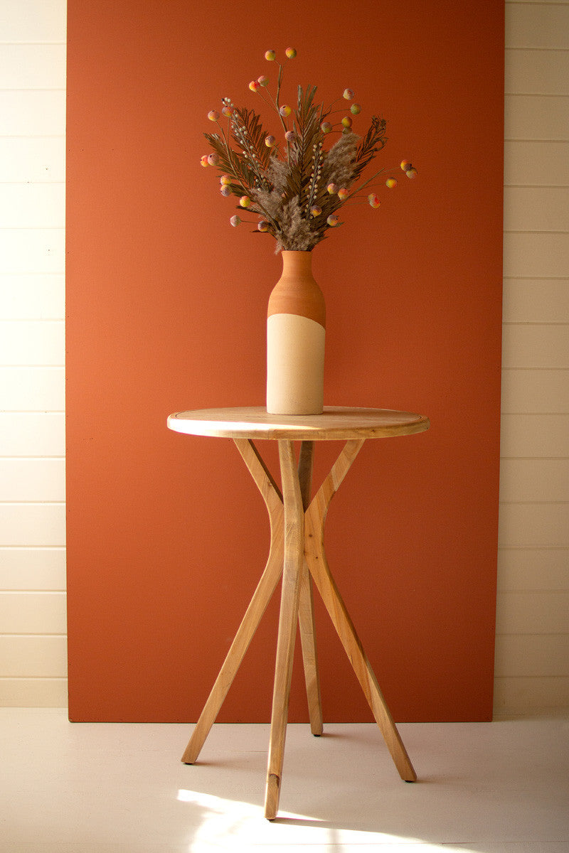 Wooden Round Top Accent Table