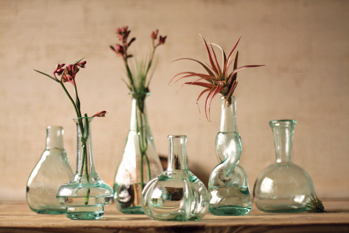 Set of Six Bottle Bud Vases