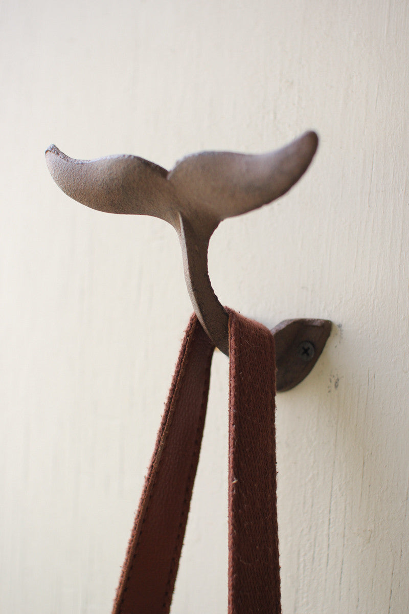 Cast Iron Whale Tail Wall Hook-rustic