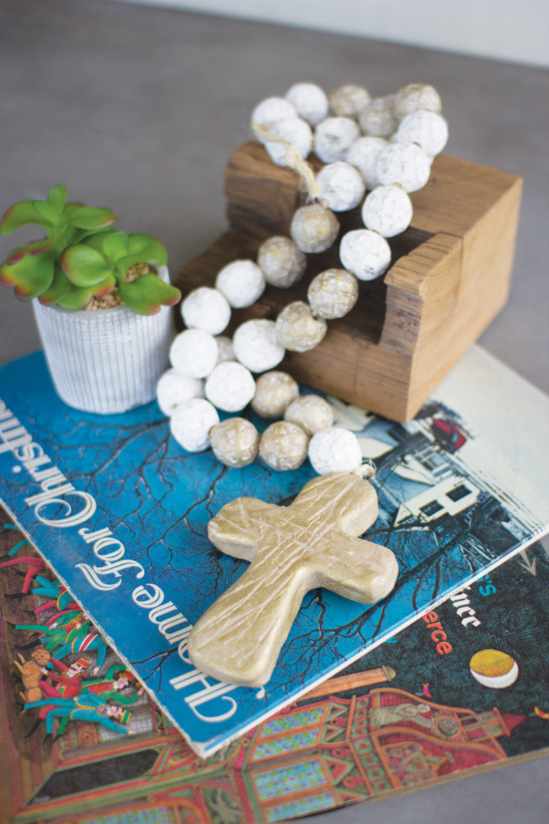 Clay Blessing Beads With Cross