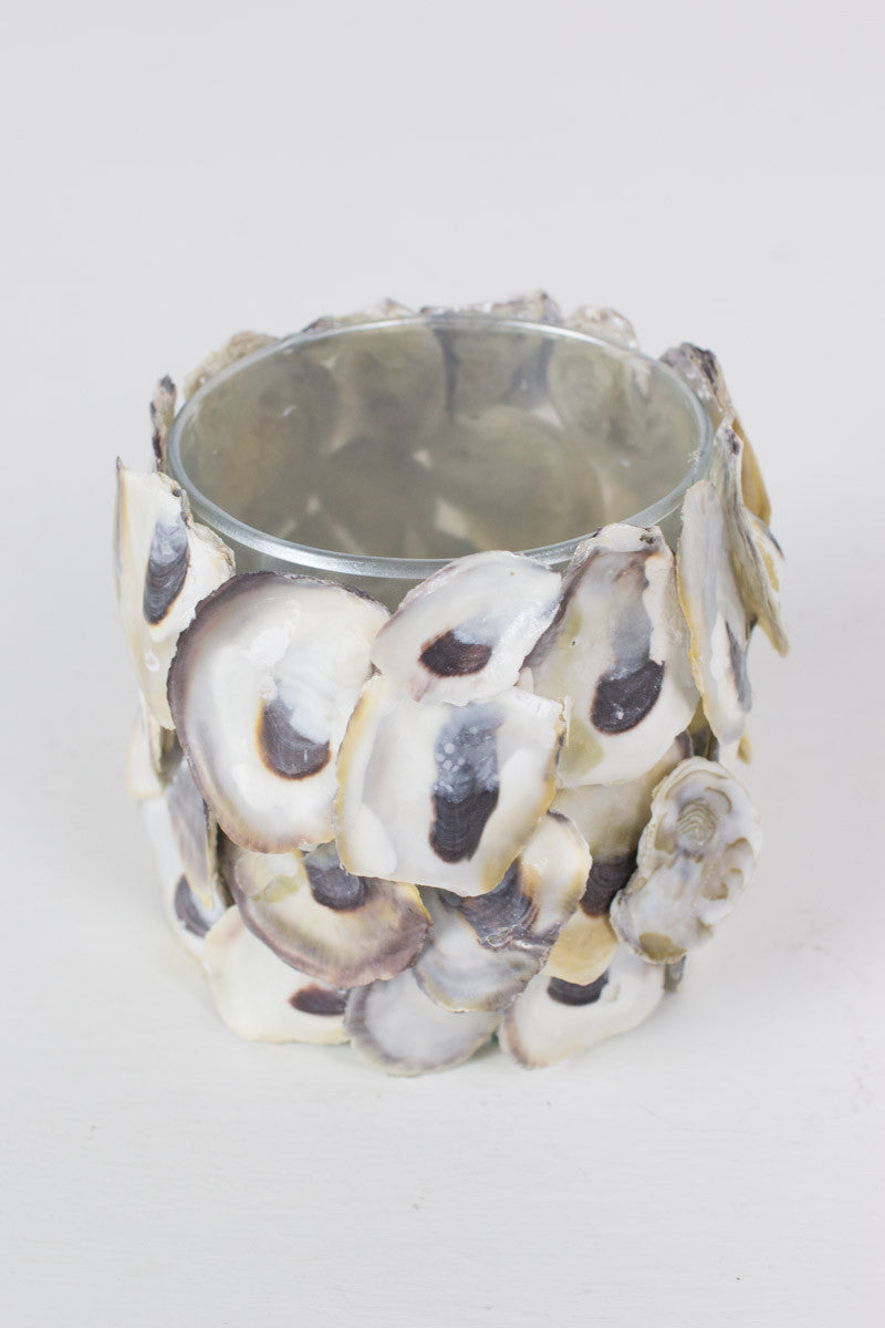 Oyster Shell Round Candle Holder