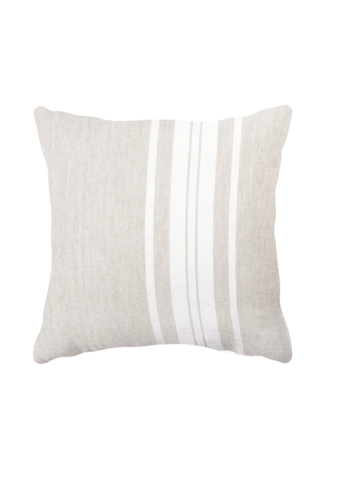 Natural Beige Bold Stripes Linen Pillows