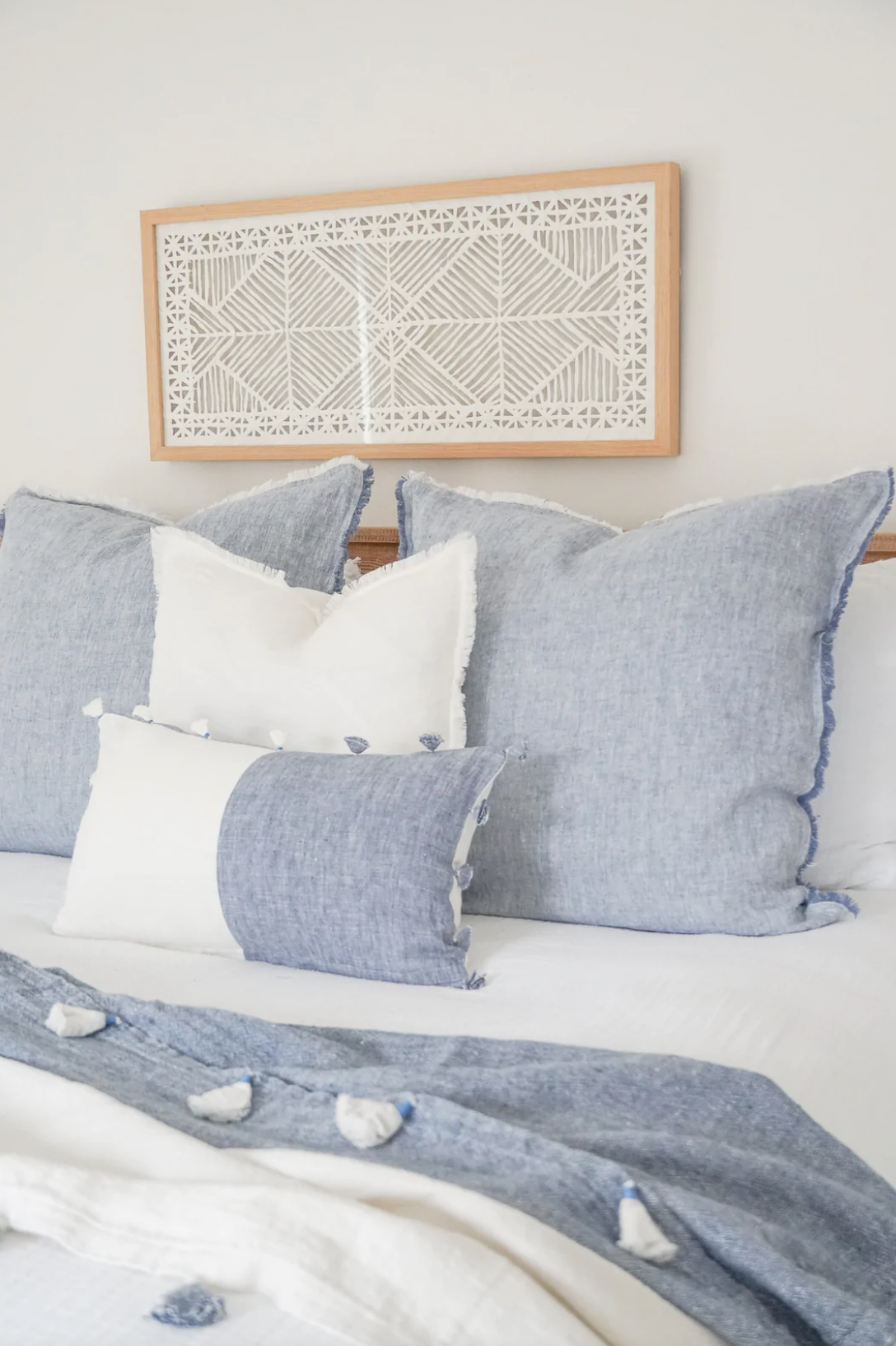 Chambray Blue Linen Pillows