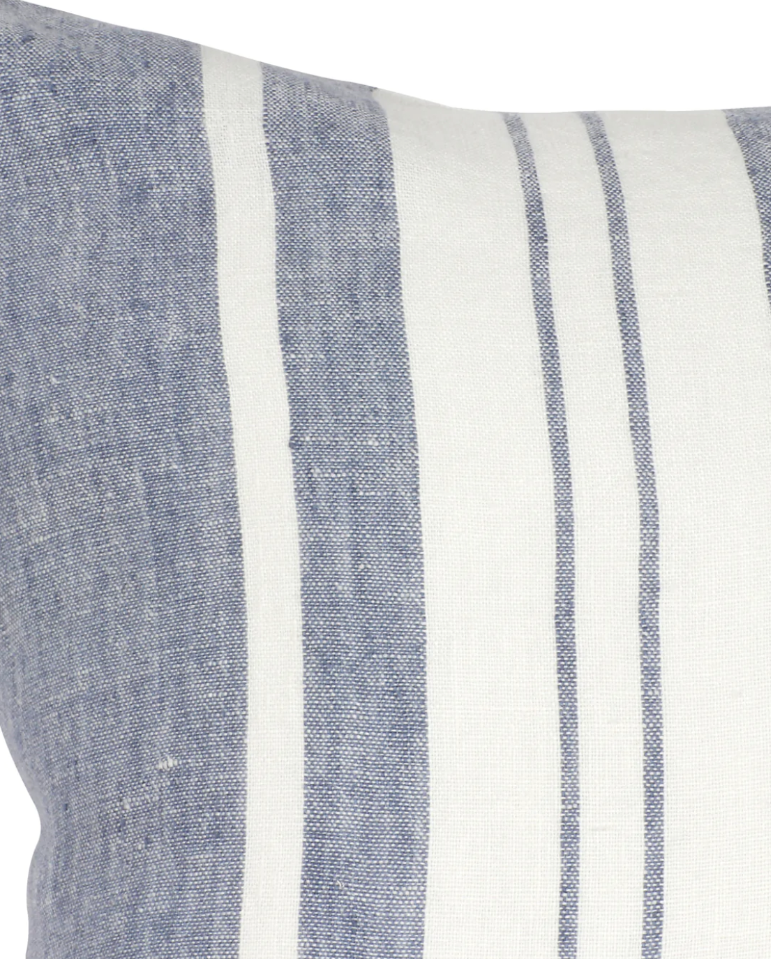 Chambray Blue Bold Stripe Linen Pillows