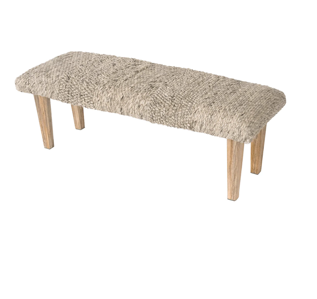 Handwoven Textured Taupe Bench