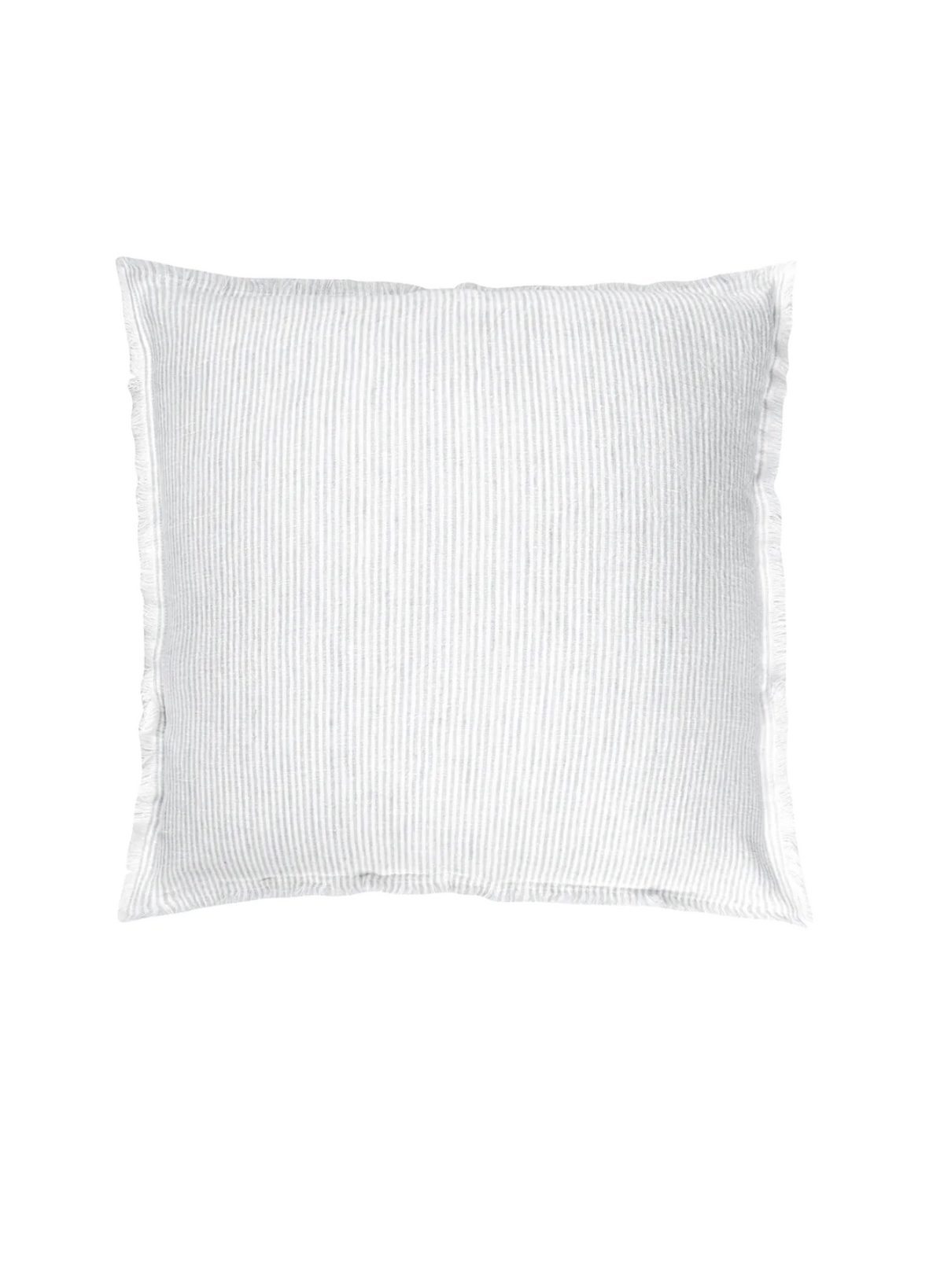 Light Grey & White Striped Linen Pillows